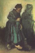 Peasant Woman Sweeping the Floor (nn04) Vincent Van Gogh